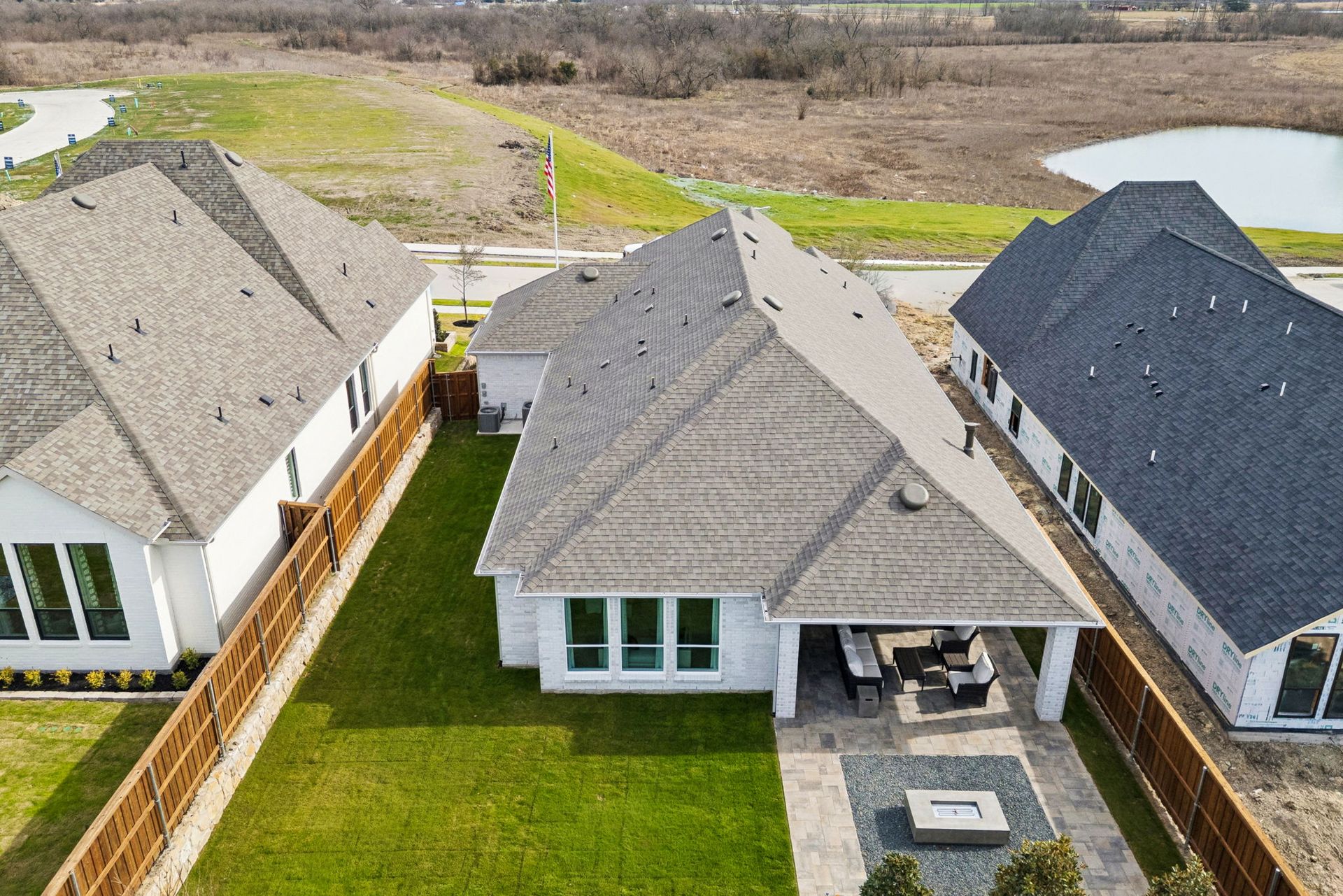 Meraki Model Aerial Backyard View | American Legend Homes – Forney, TX