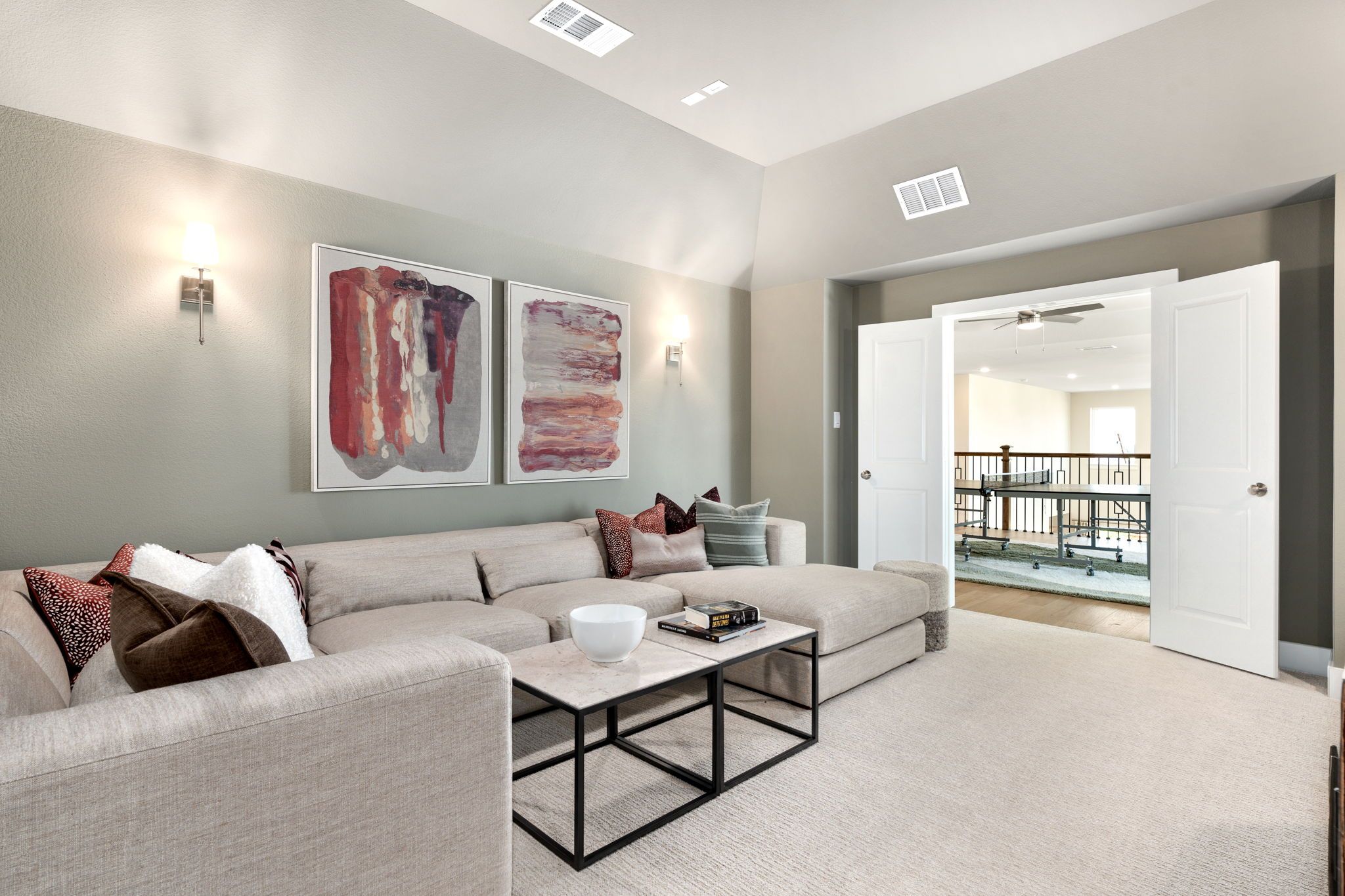 Spacious Upstairs Media Room – Mosaic Celina 50' Model