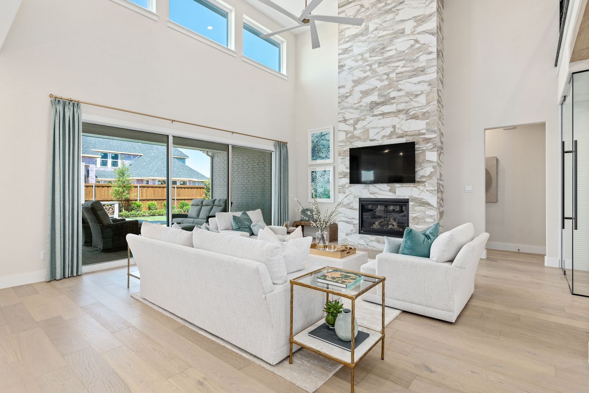 Mosaic 60’ Model Living Area with Sliding Glass Doors