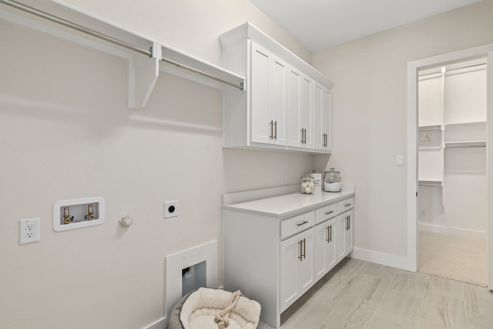 Mosaic 60' Model Laundry Room with Built-In Cabinets | Celina, TX