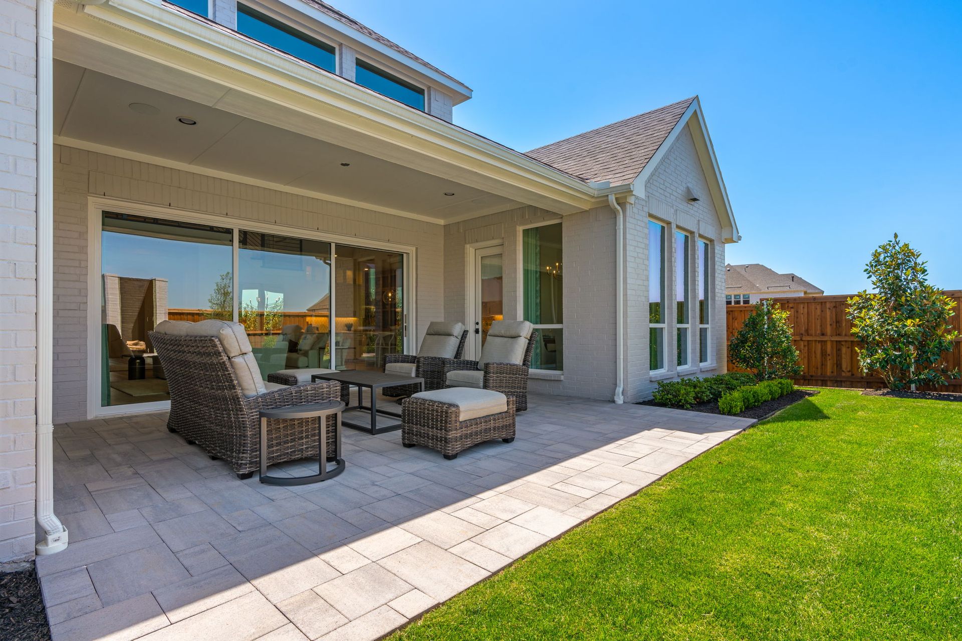 Covered Outdoor Living Patio at Mosaic 60' Model | Celina, TX