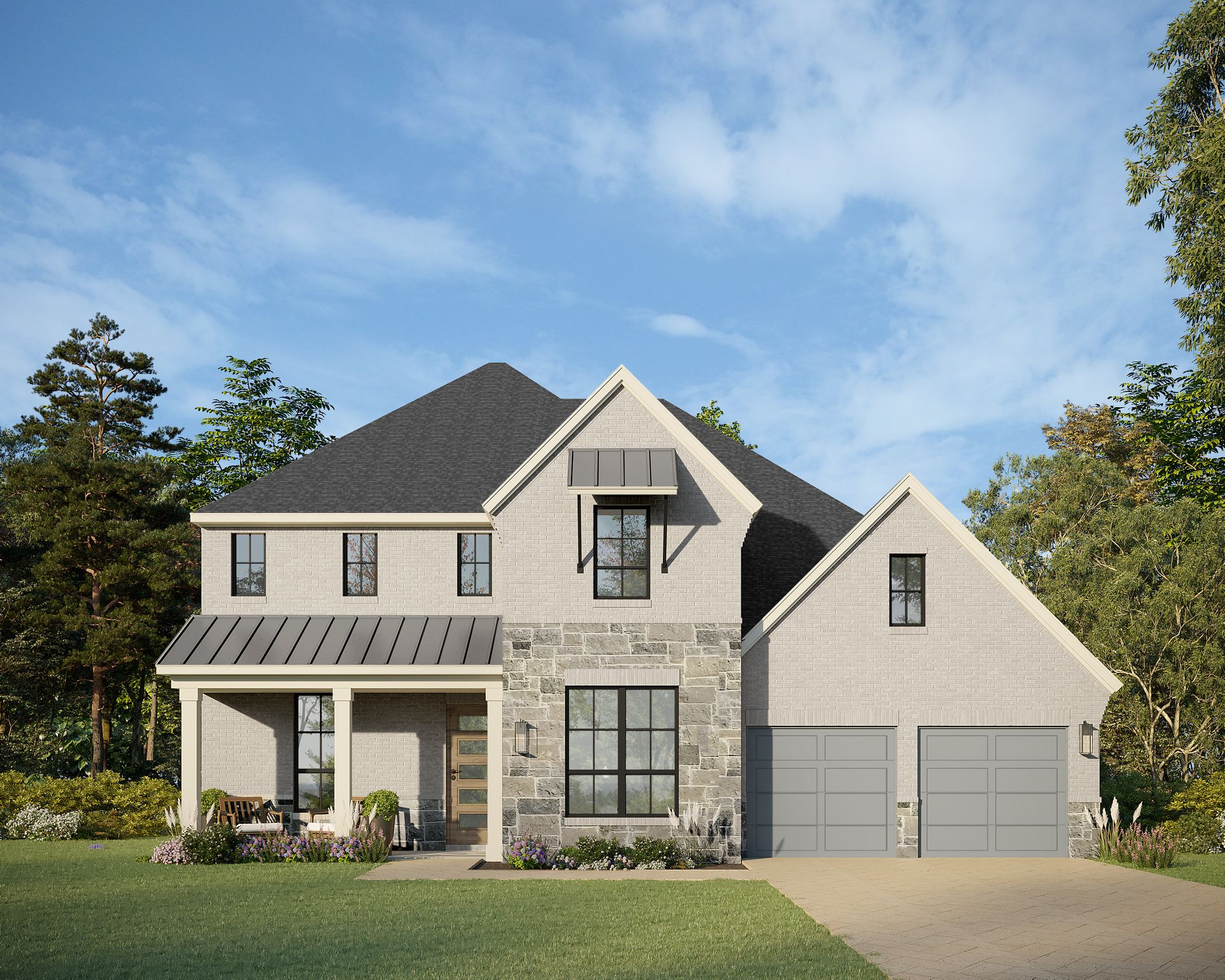 Plan 1639 Elevation B w/ Stone