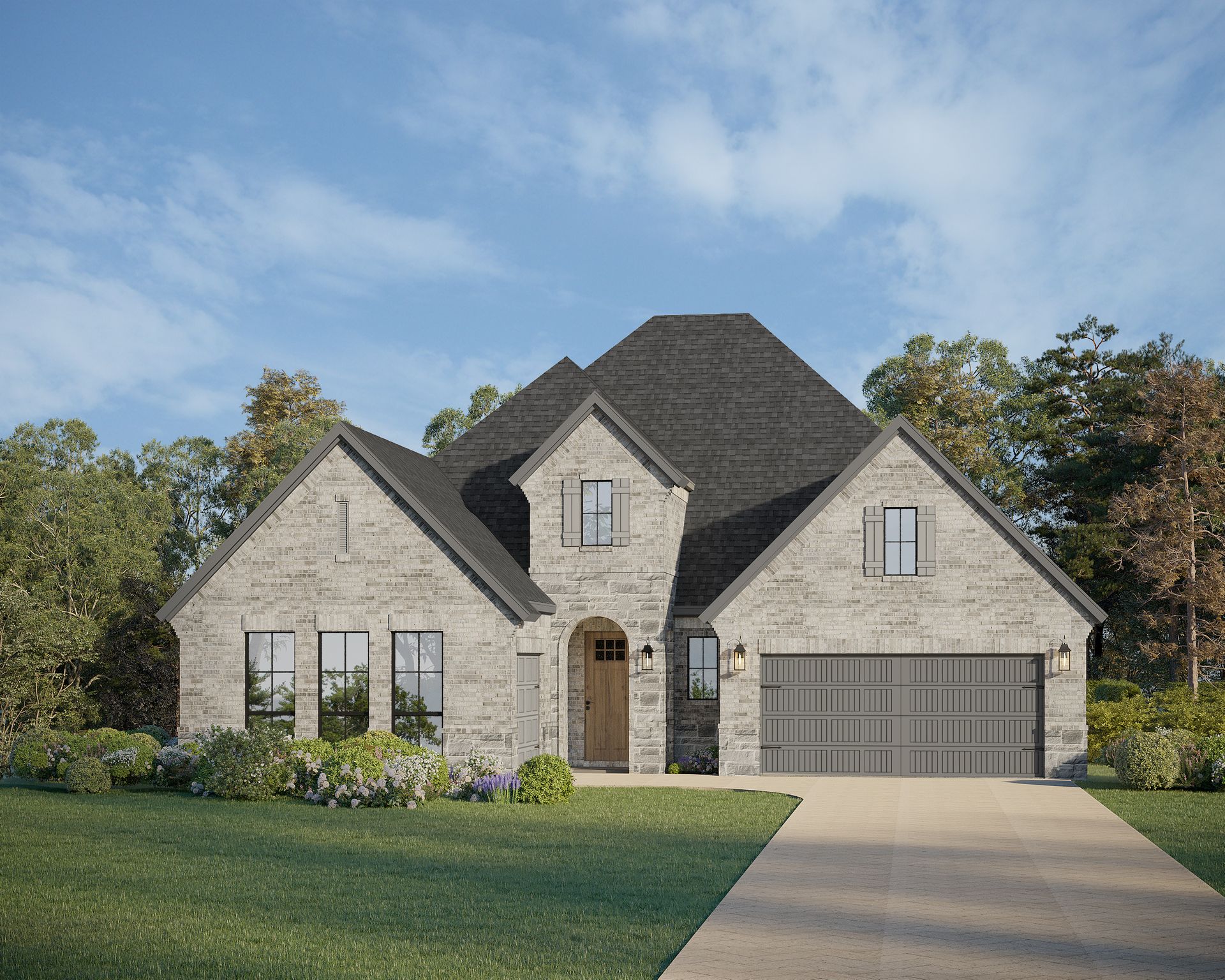 Plan 1631 Elevation H w/ Stone