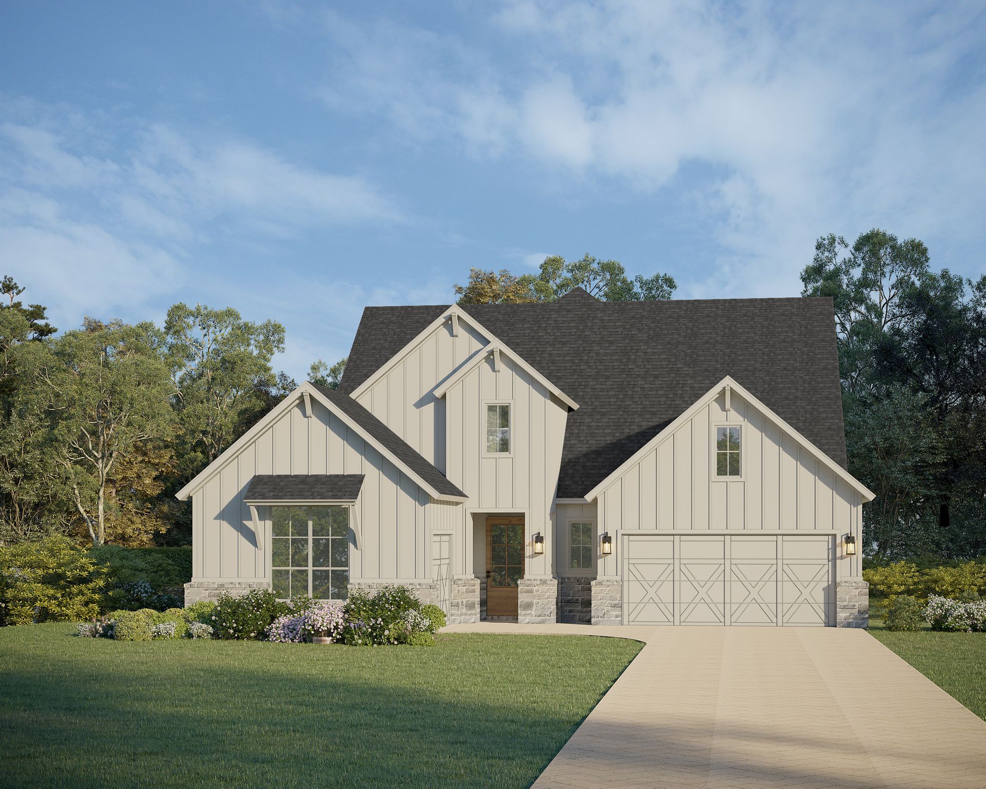 Plan 1631 Elevation J w/ Stone