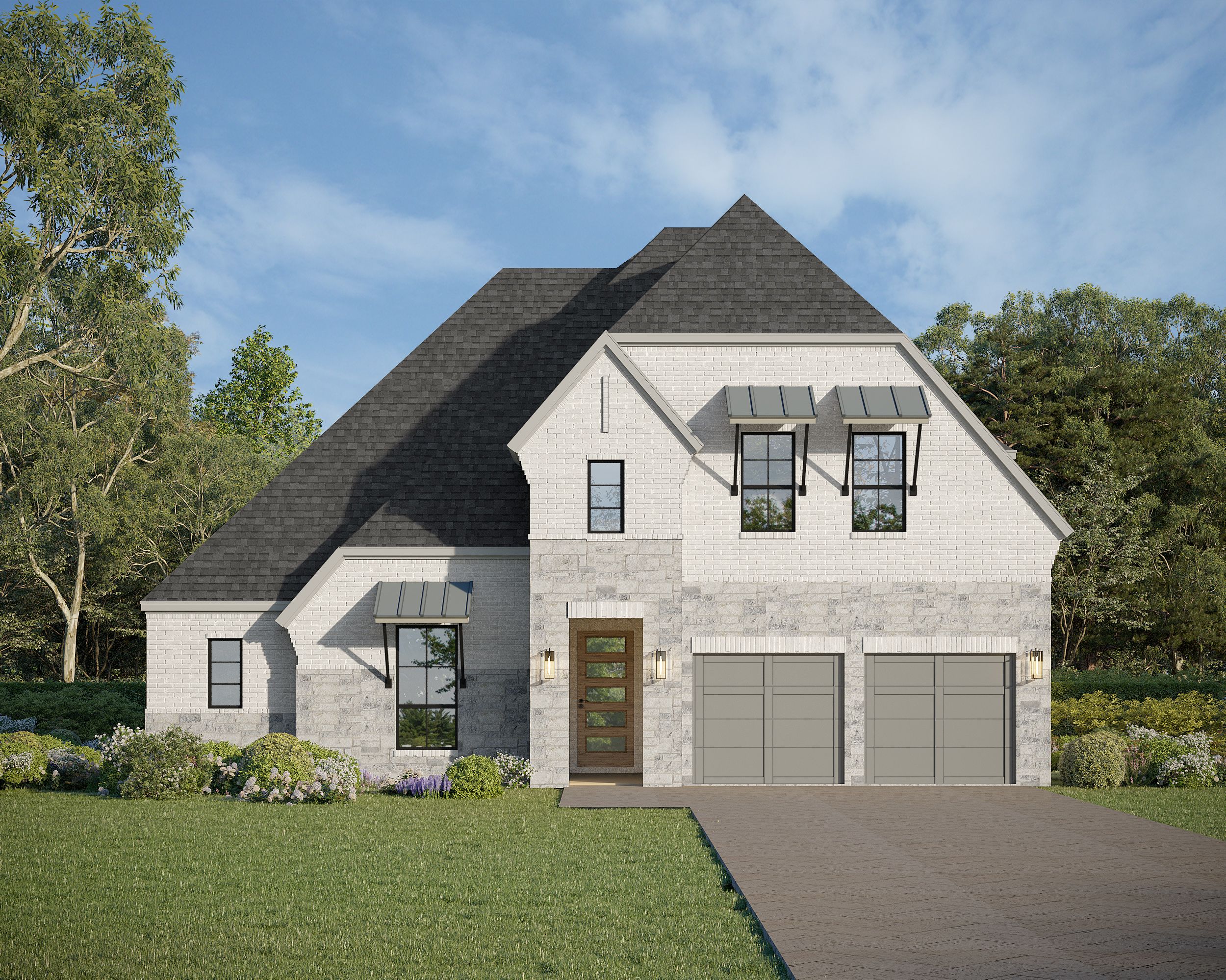 Plan 1632 Elevation H w/ Stone