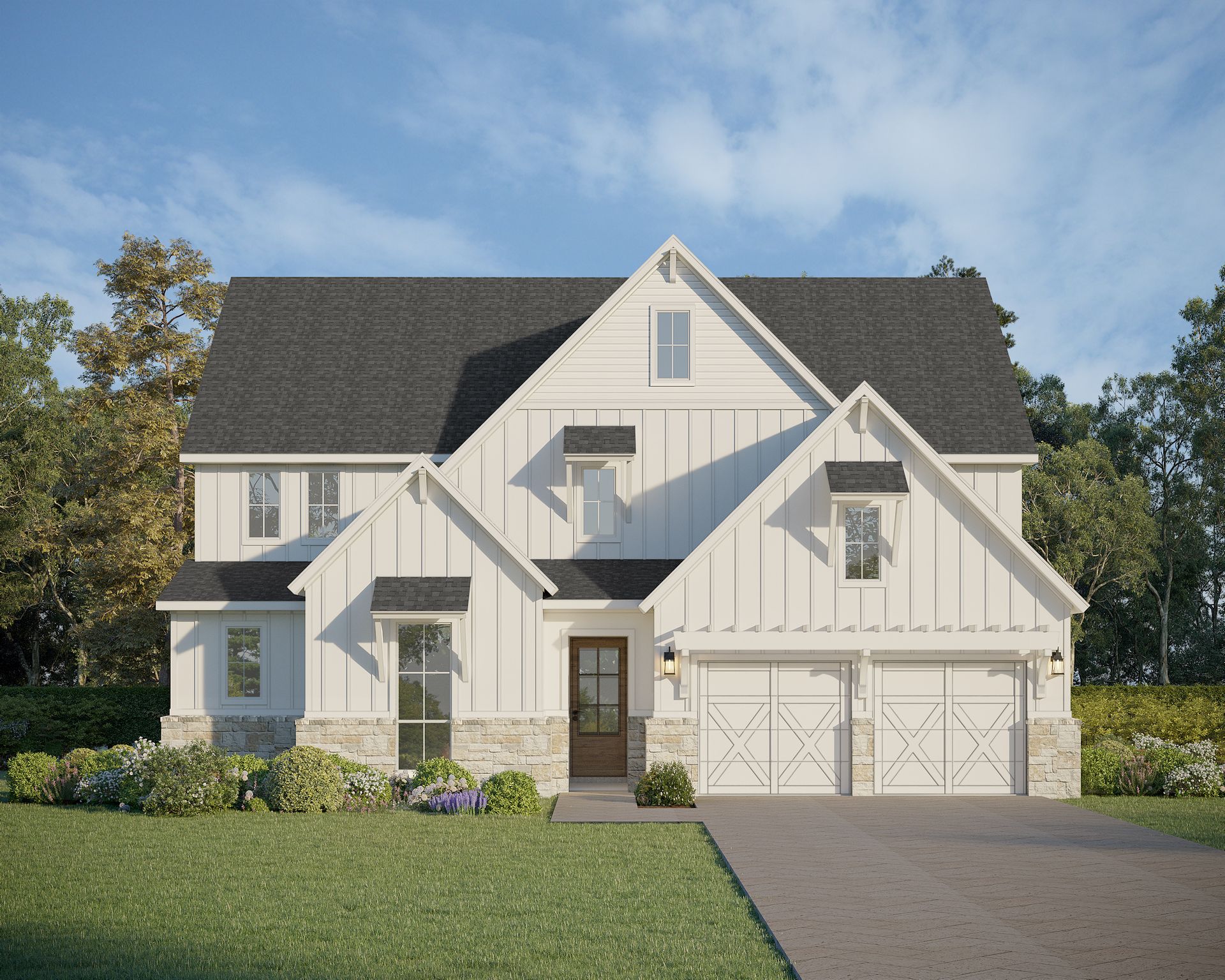 Plan 1640 Elevation E w/ Stone