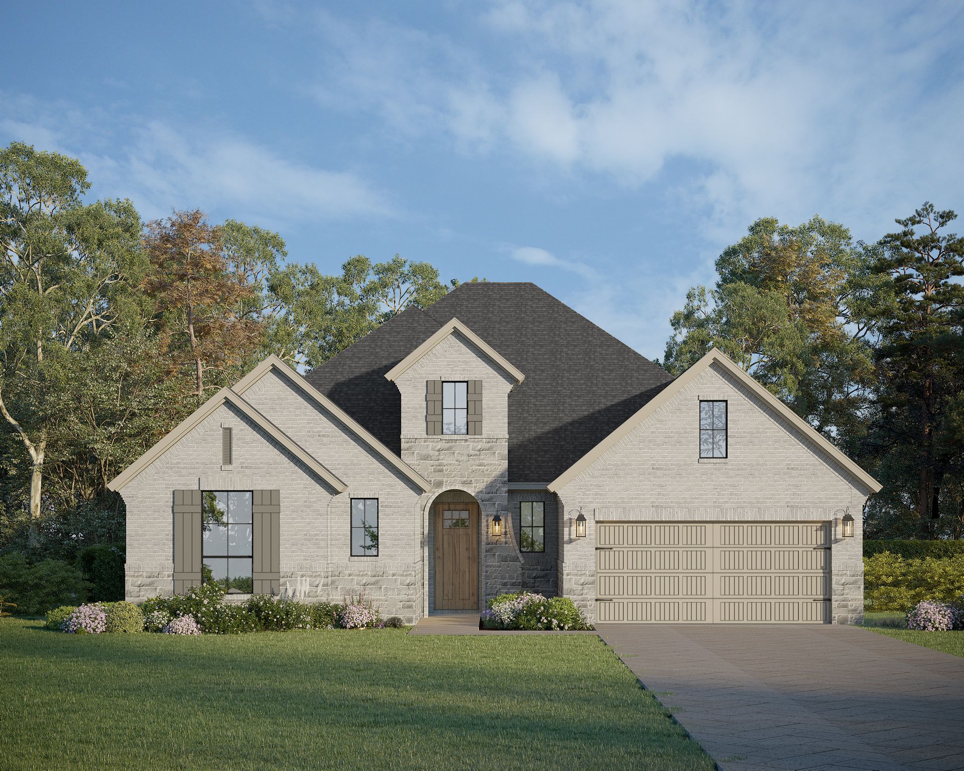 Plan 1624 Elevation D w/ Stone