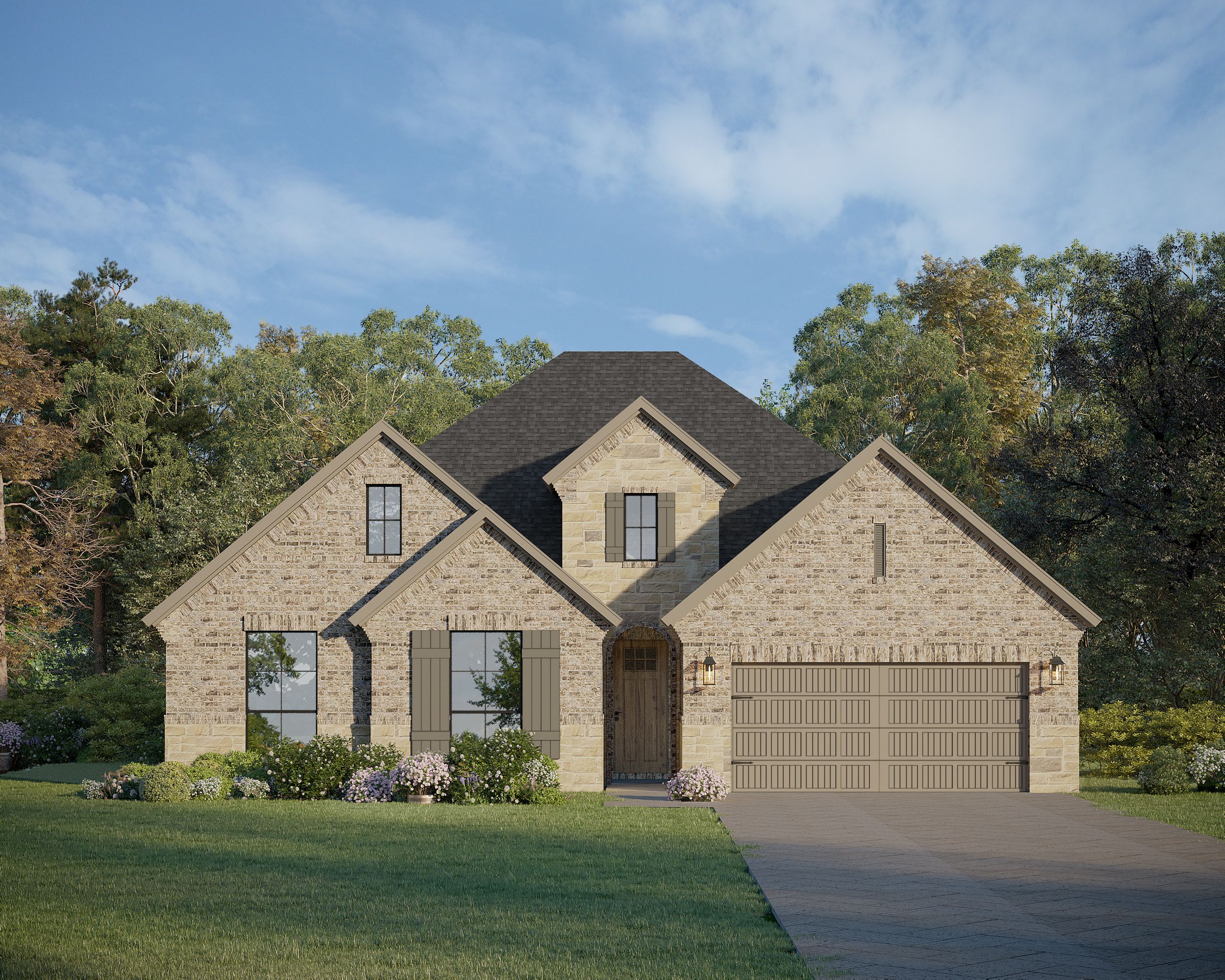 Plan 1623 Elevation D w/ Stone