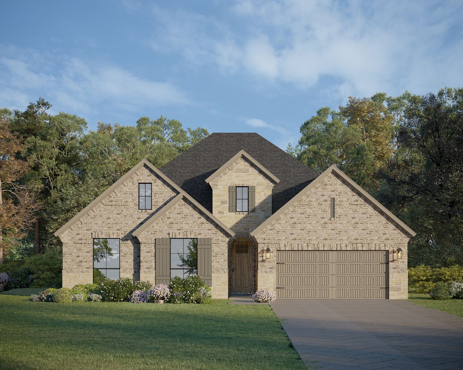 Plan 1623 Elevation D w/ Stone