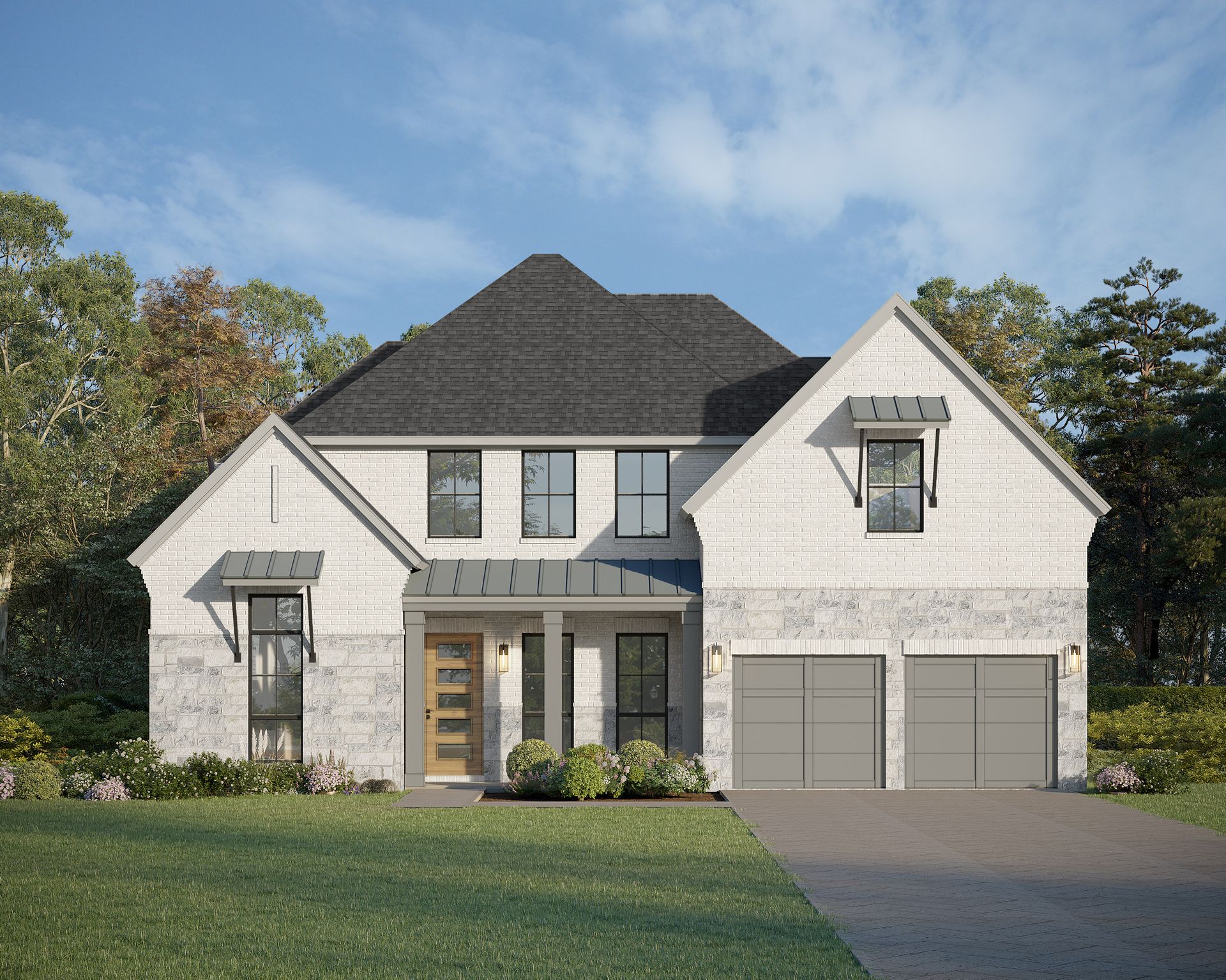 Plan 1641 Elevation F w/ Stone