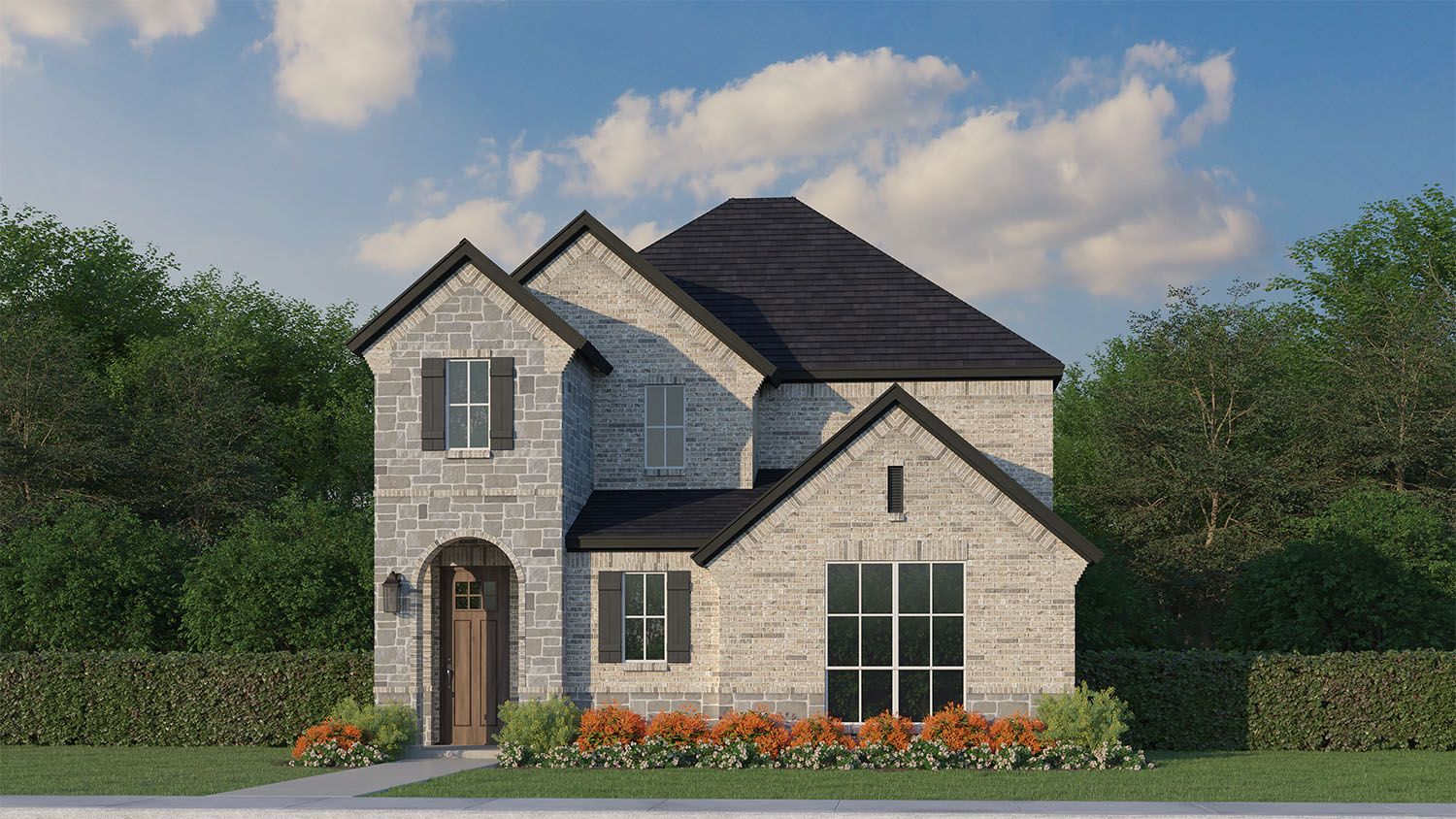 Plan 1453 Elevation E w/ Stone