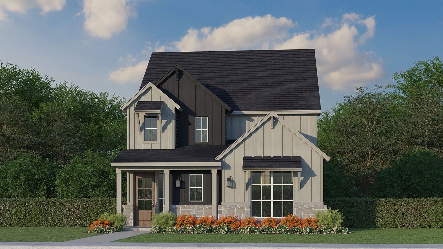 Plan 1453 Elevation F w/ Stone