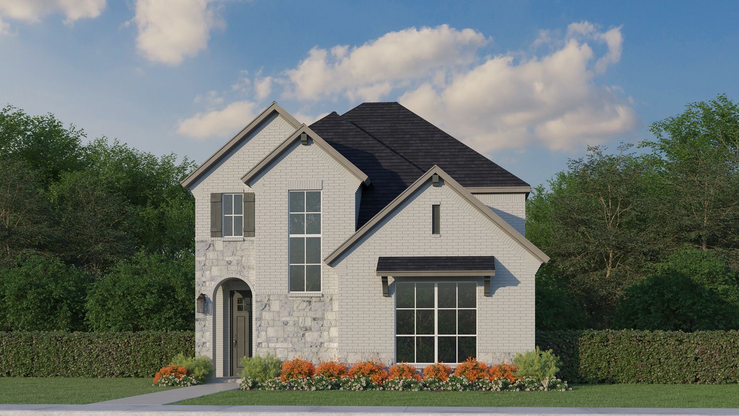 Plan 1458 Elevation D w/ Stone