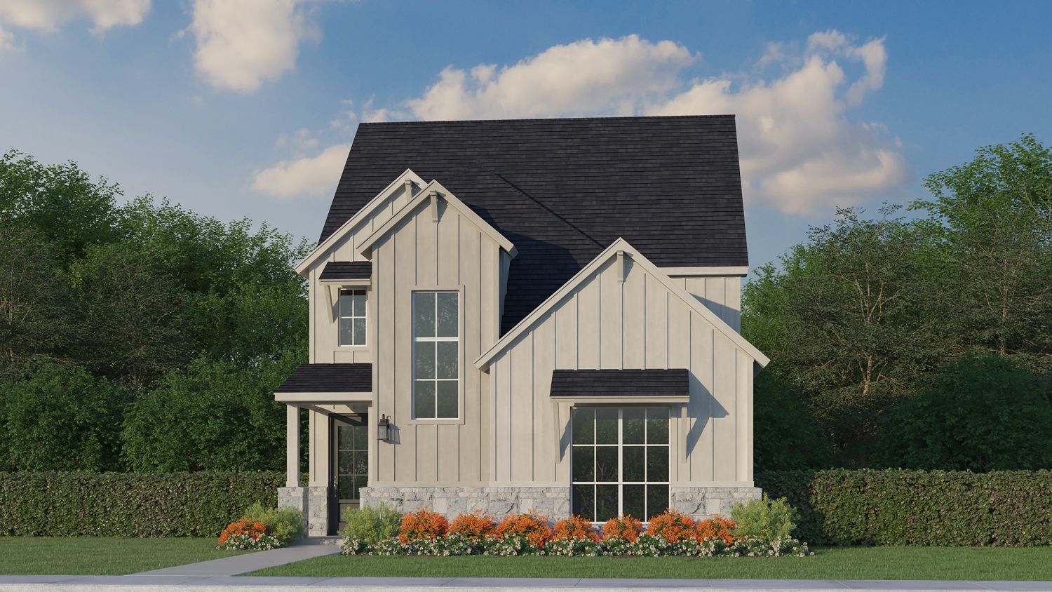 Plan 1458 Elevation E w/ Stone