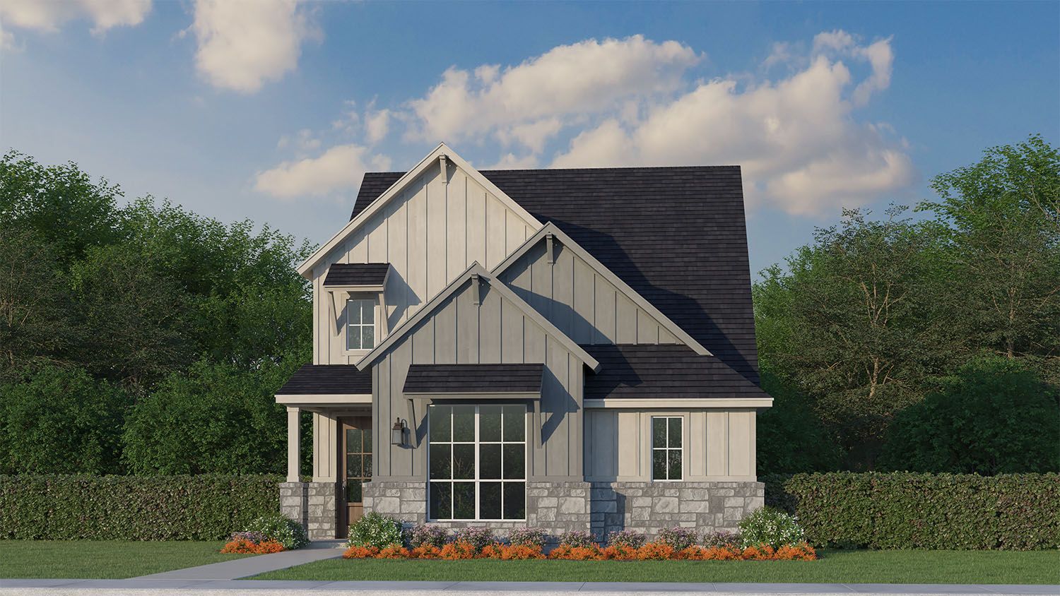 Plan 1459 Elevation E w/ Stone