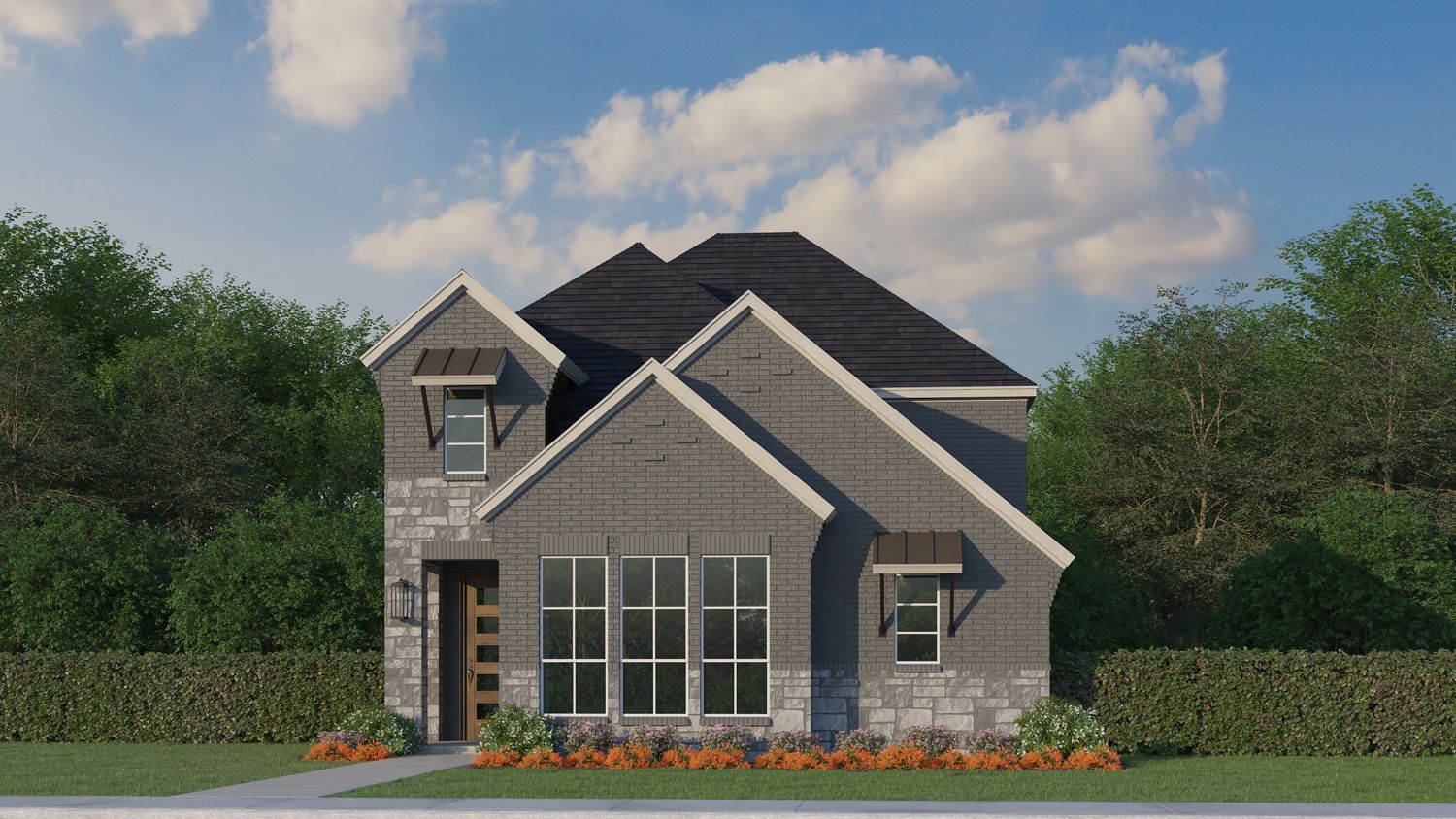 Plan 1459 Elevation F w/ Stone