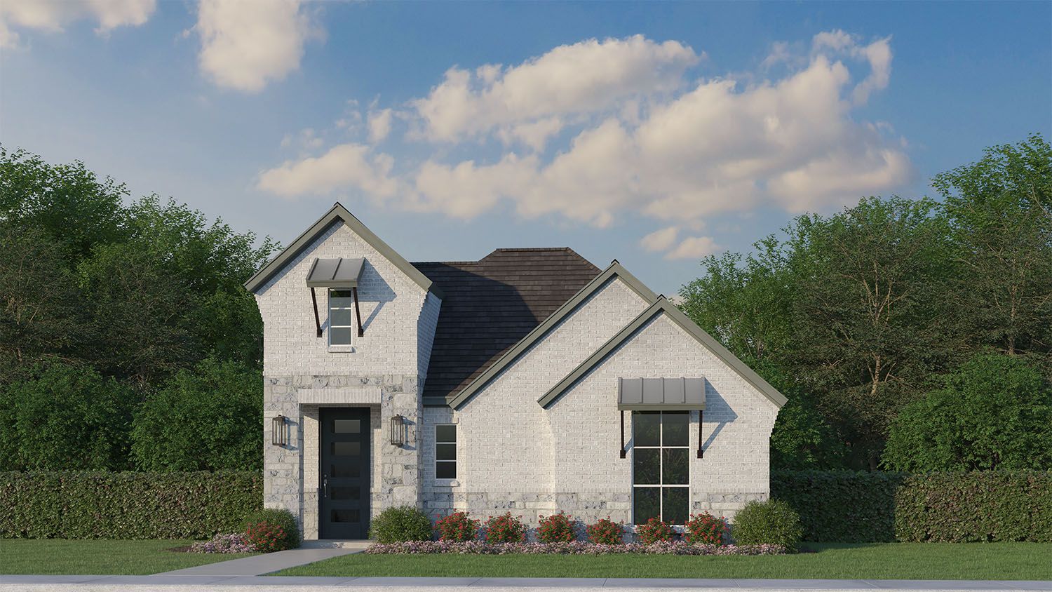 Plan 1450 Elevation F w/ Stone