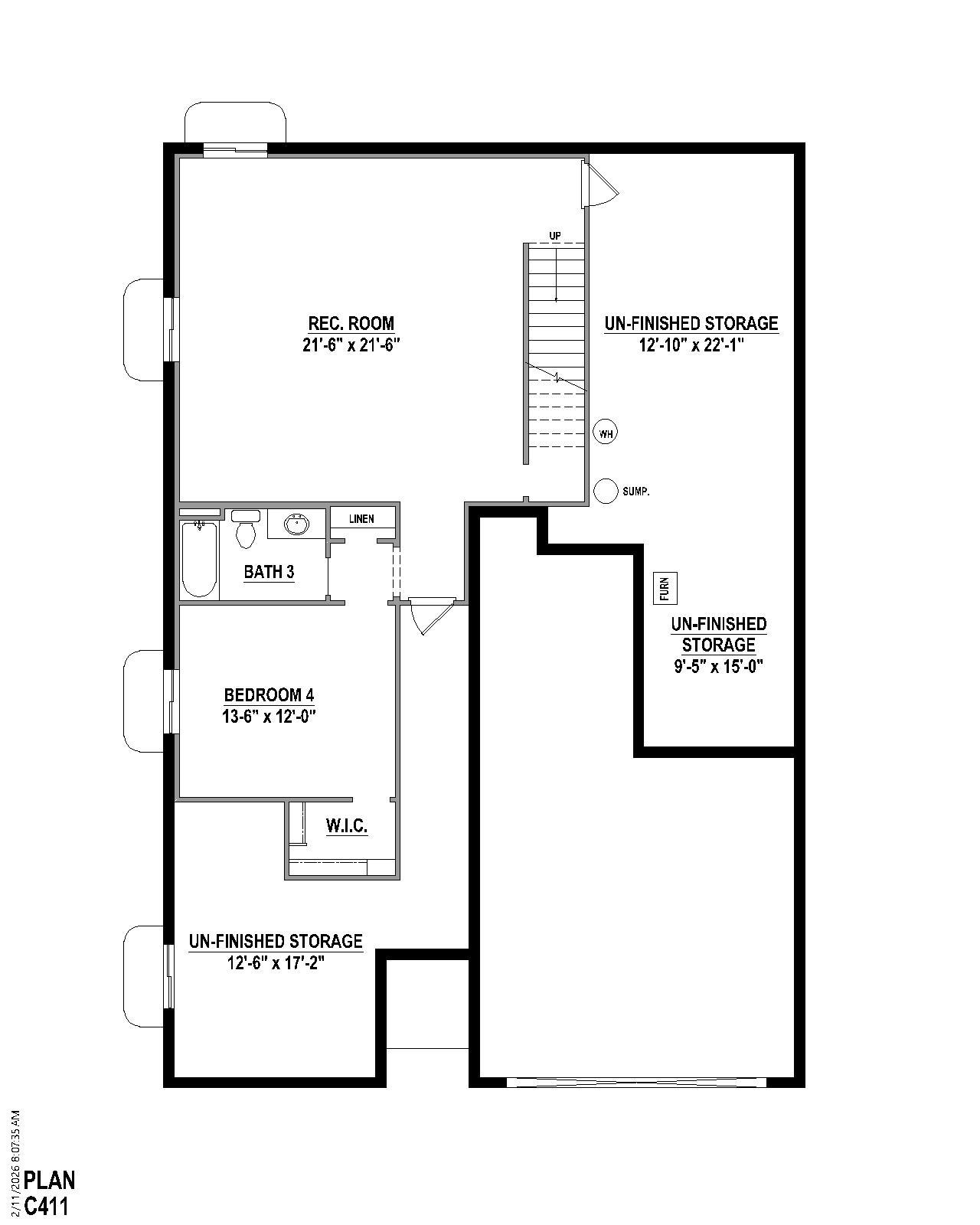 Plan C411 Basement