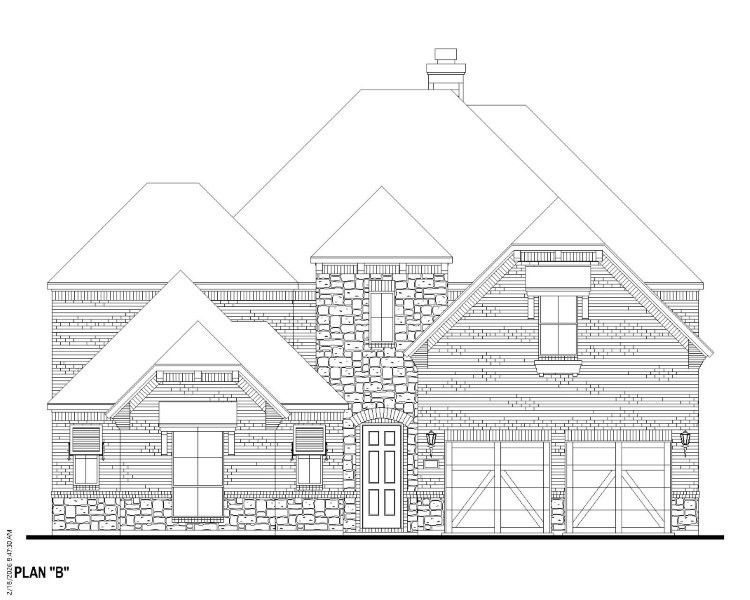 Plan 609 Elevation B w/ Stone