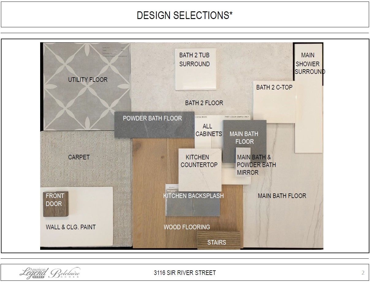 Representative photo of design selections for 3116 Sir River