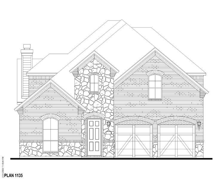 Plan 1135 Elevation A w/ Stone