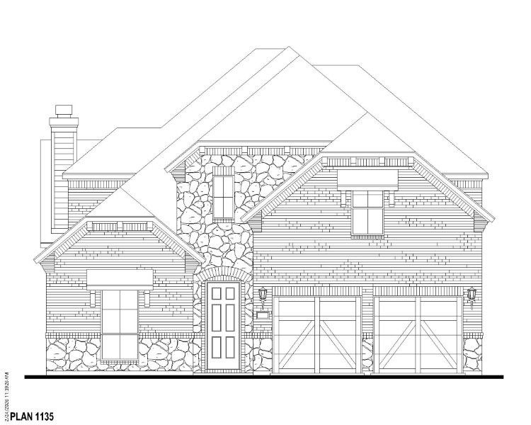Plan 1135 Elevation B w/ Stone