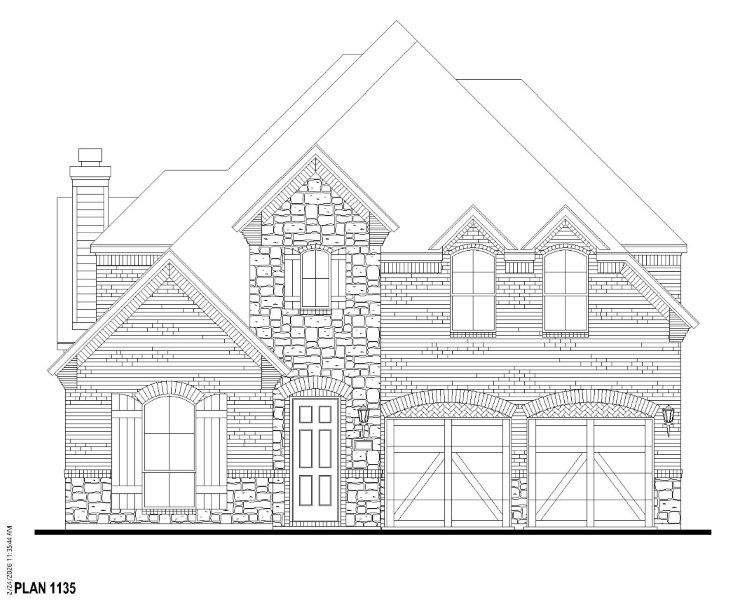 Plan 1135 Elevation C w/ Stone