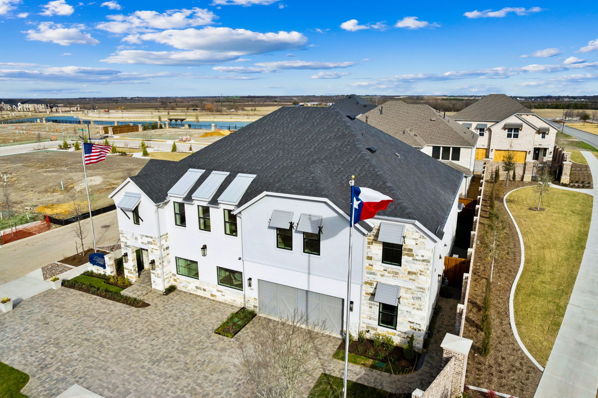 Aerial View of Mustang Lakes Villas Model – Celina TX