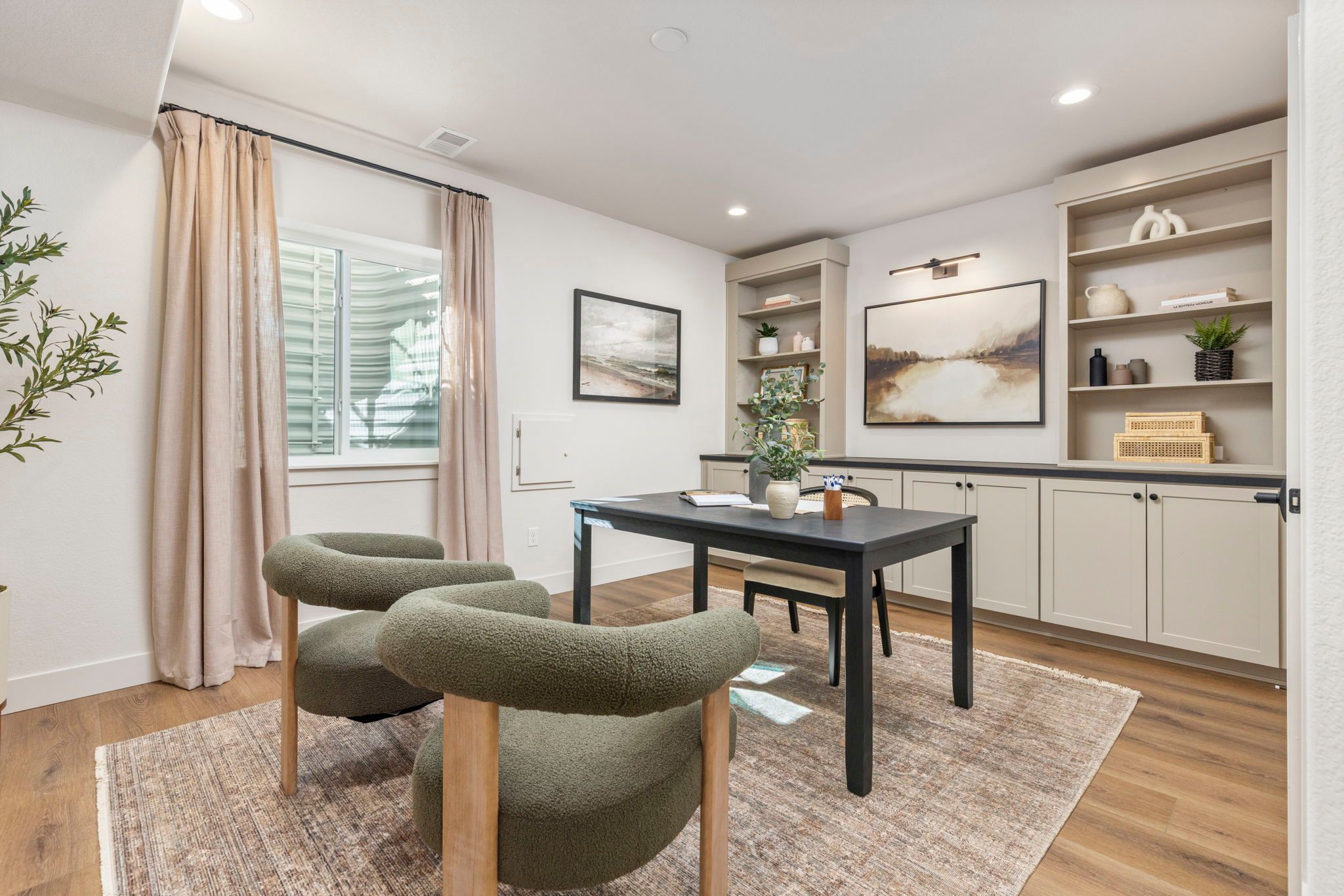 Private Home Office with Built-In Shelving | Barefoot Villages Firestone