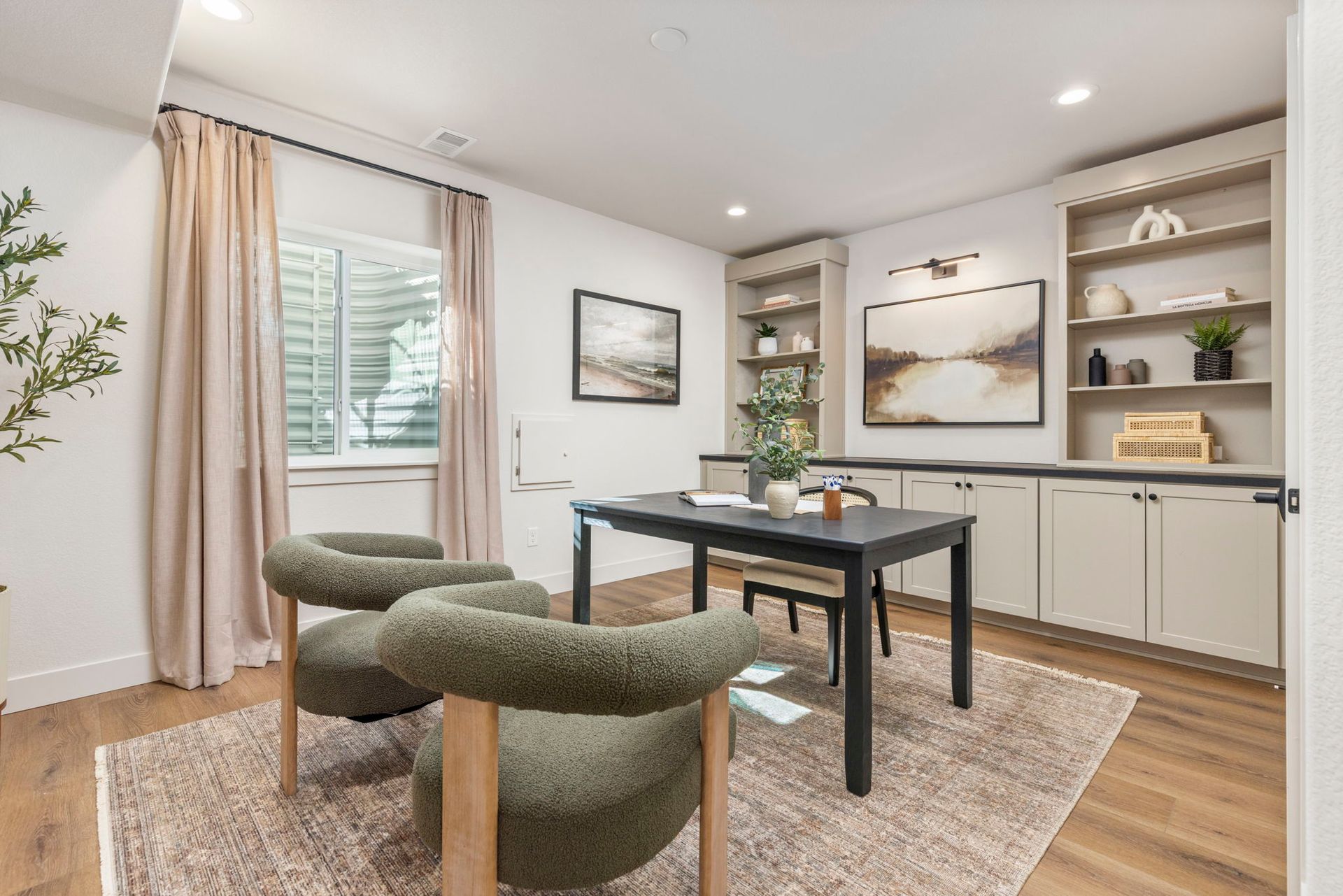 Private Home Office with Built-In Shelving | Barefoot Villages Firestone