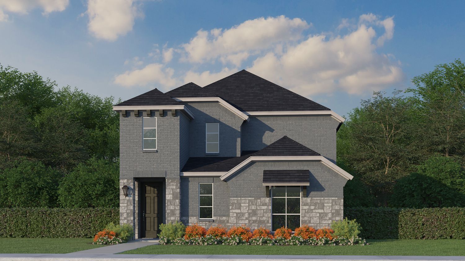 Plan 1453 Elevation D w/ Stone