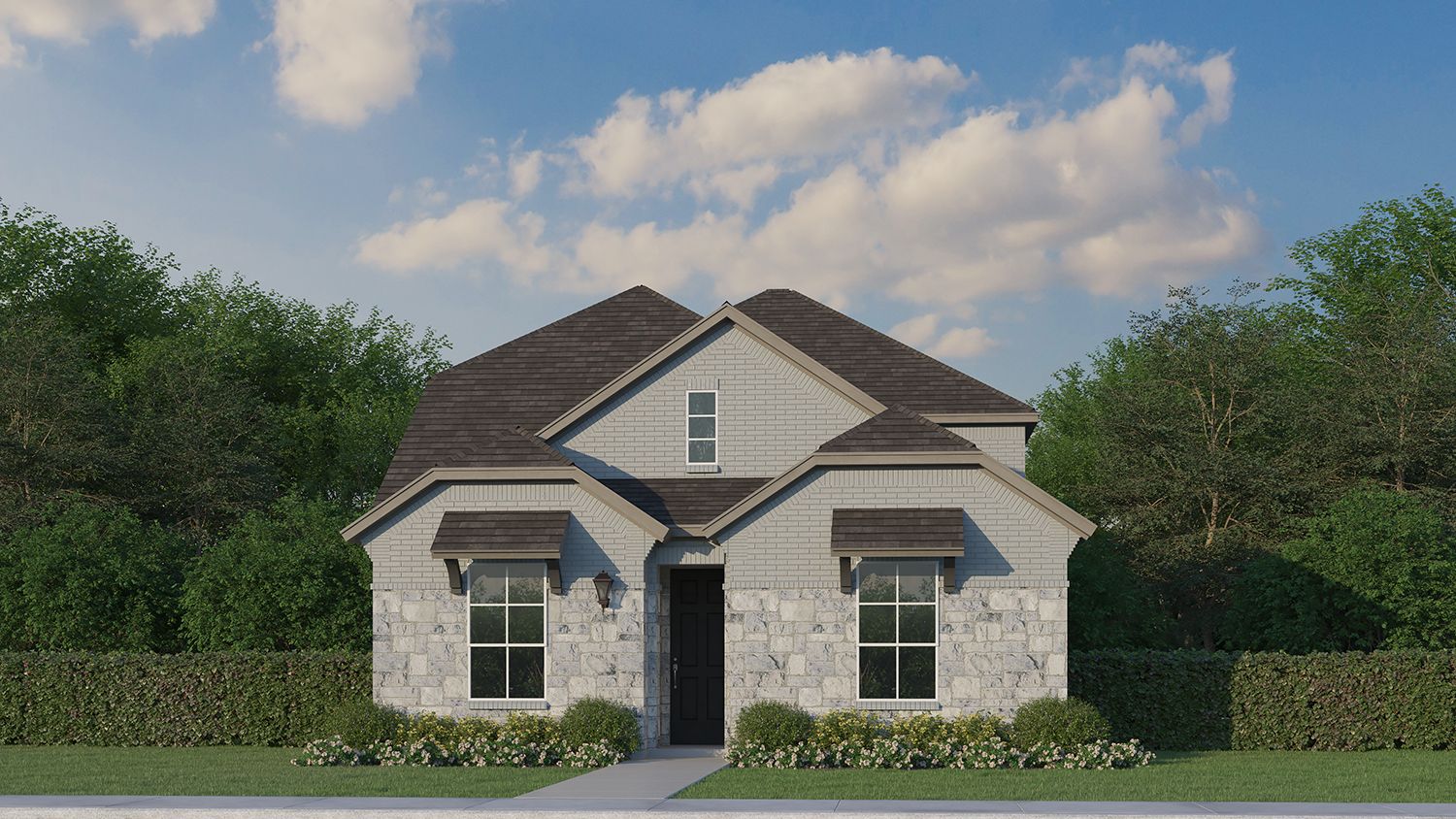 Plan 1454 Elevation D w/ Stone