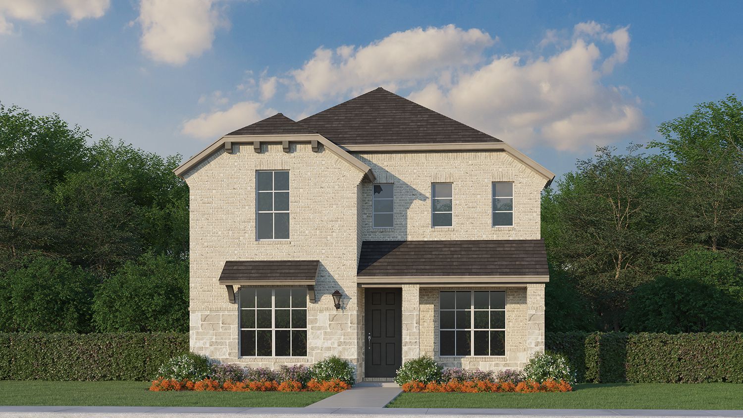 Plan 1455 Elevation D w/ Stone