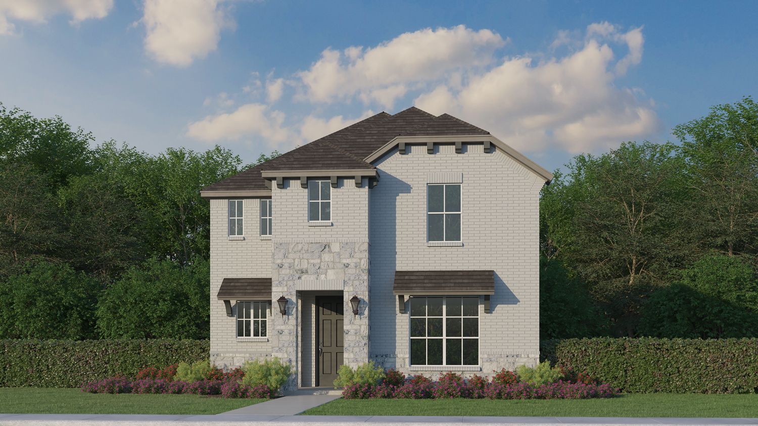 Plan 1462 Elevation B w/ Stone