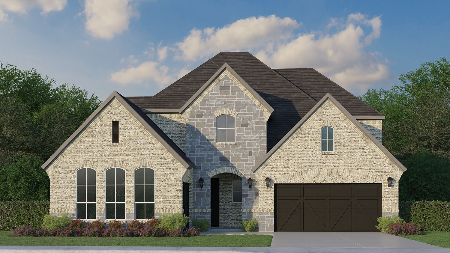Plan 1634 Elevation A with Stone