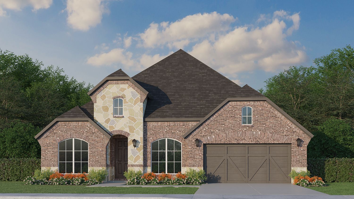 Plan 1629 Elevation A with Stone