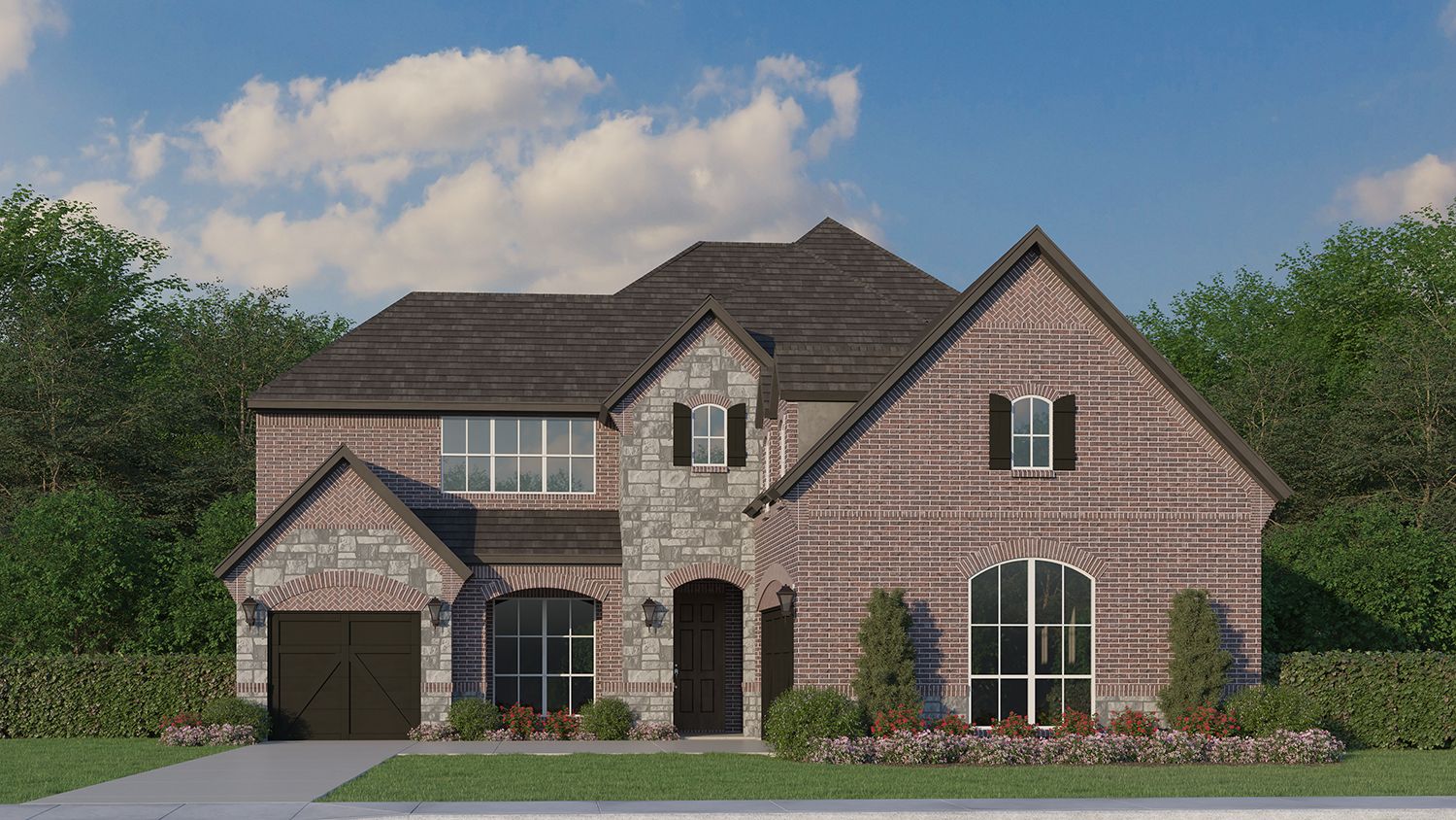 Plan 1692 Elevation A with Stone