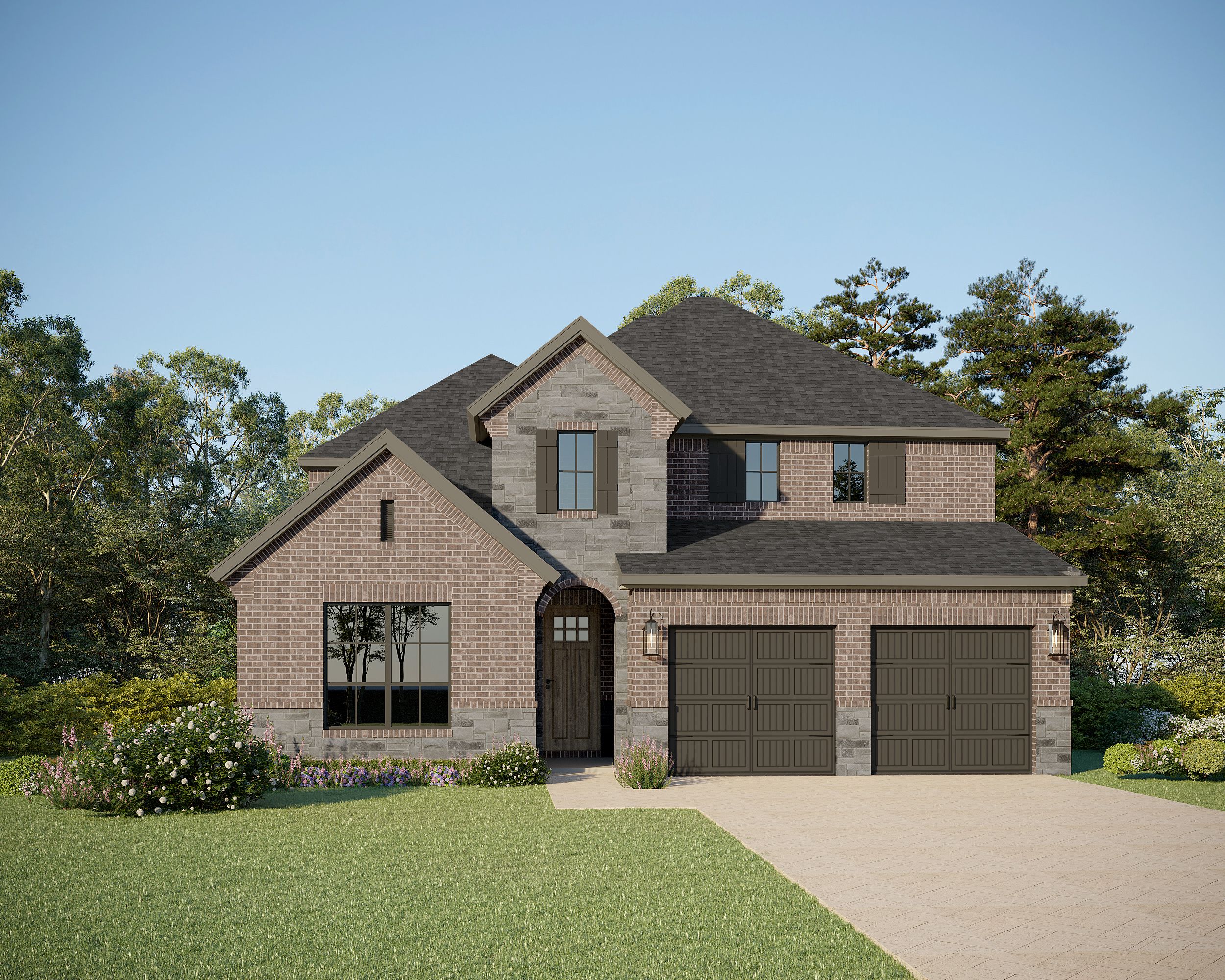 8913 Chestnut Elevation A w/ Stone