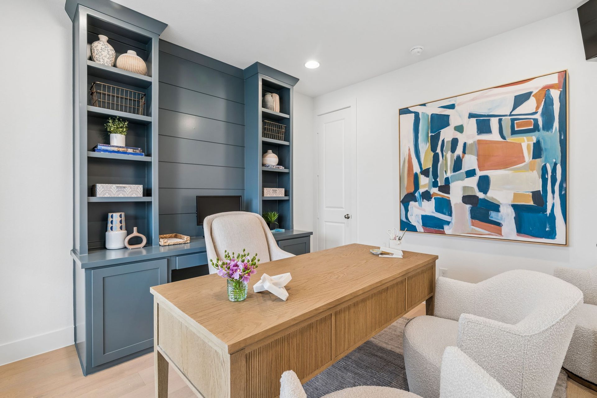Landmark Model Home Study with Built-In Shelving