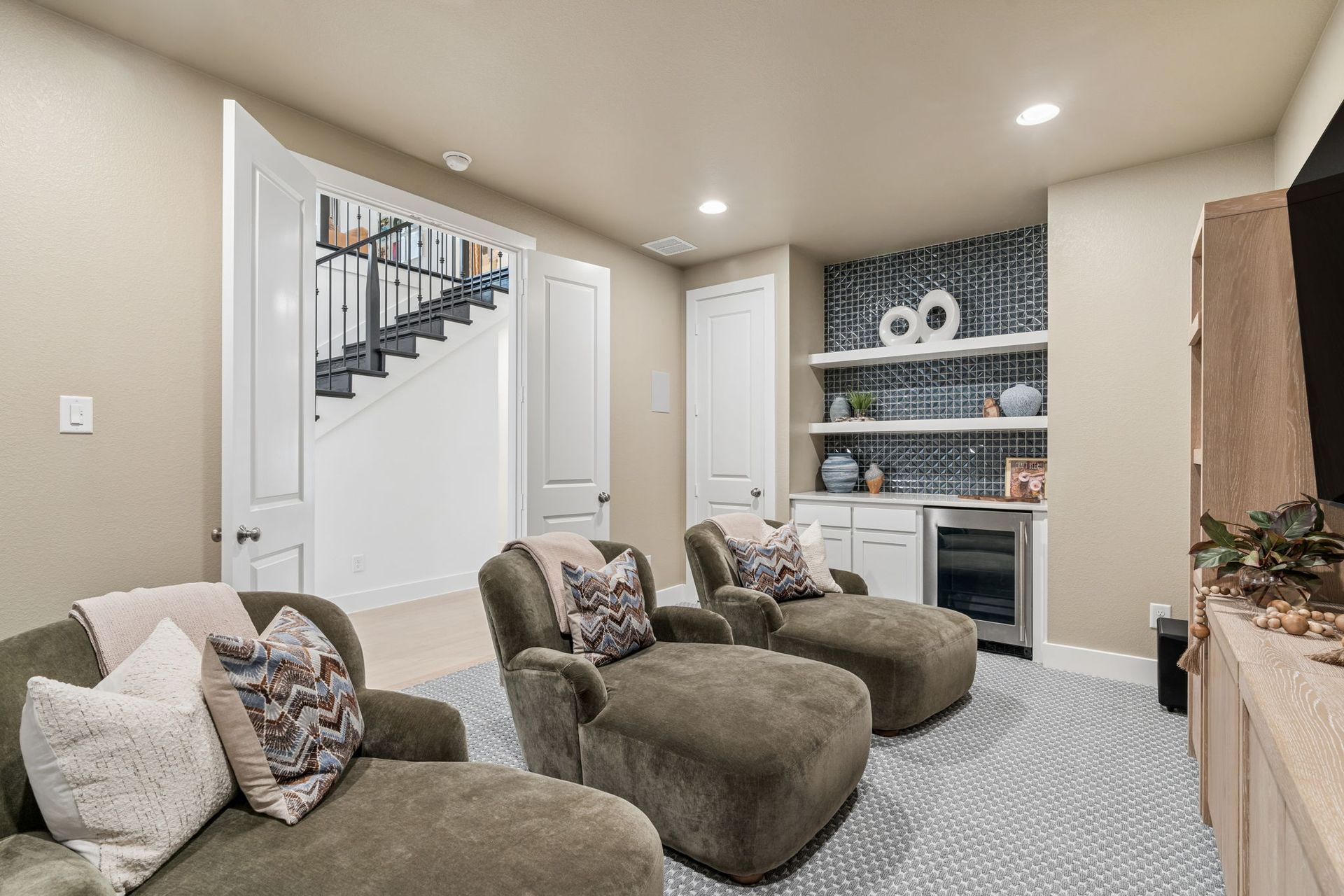 Landmark Model Home Media Room in Denton, TX