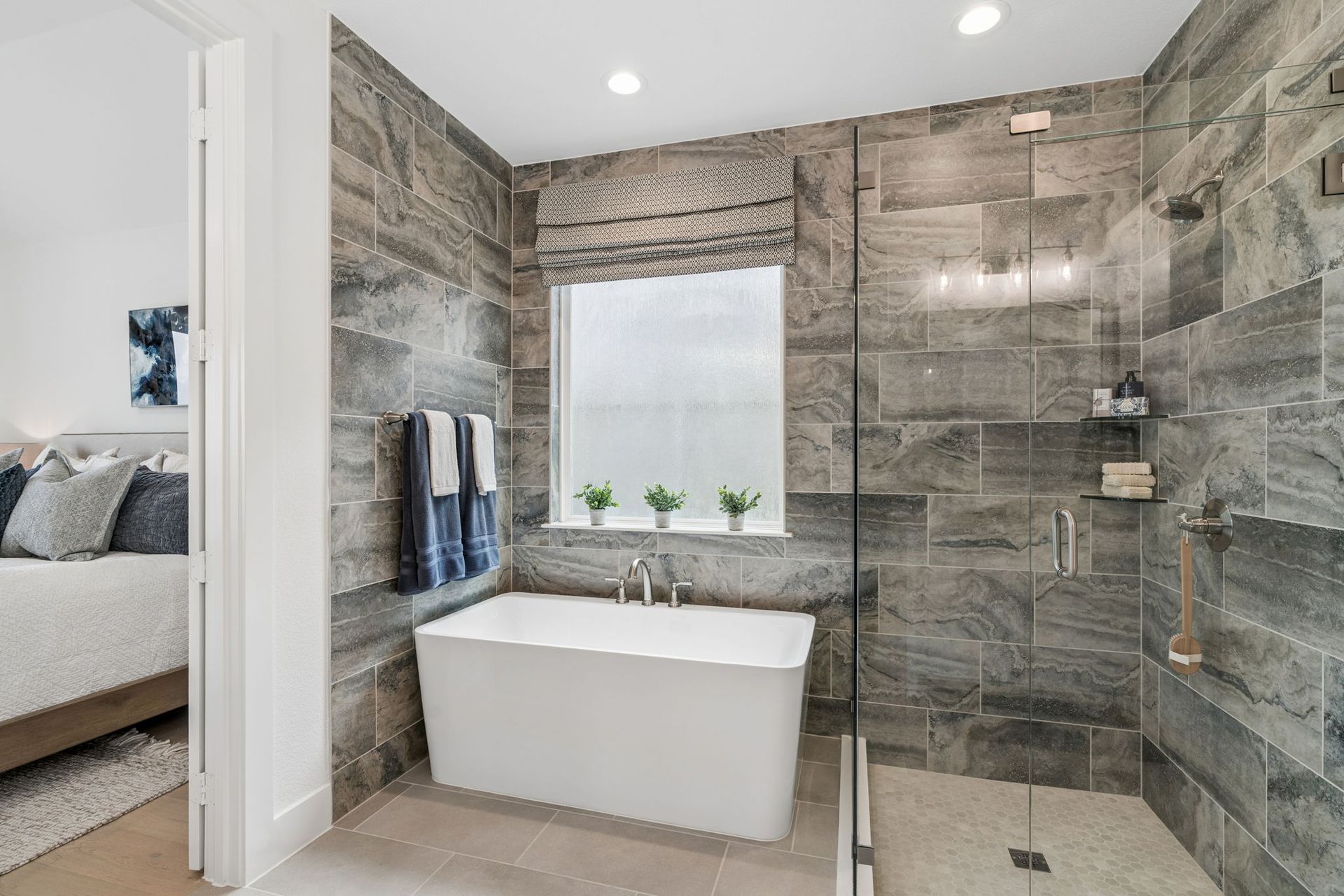 Primary Bath with Freestanding Tub and Walk-In Shower