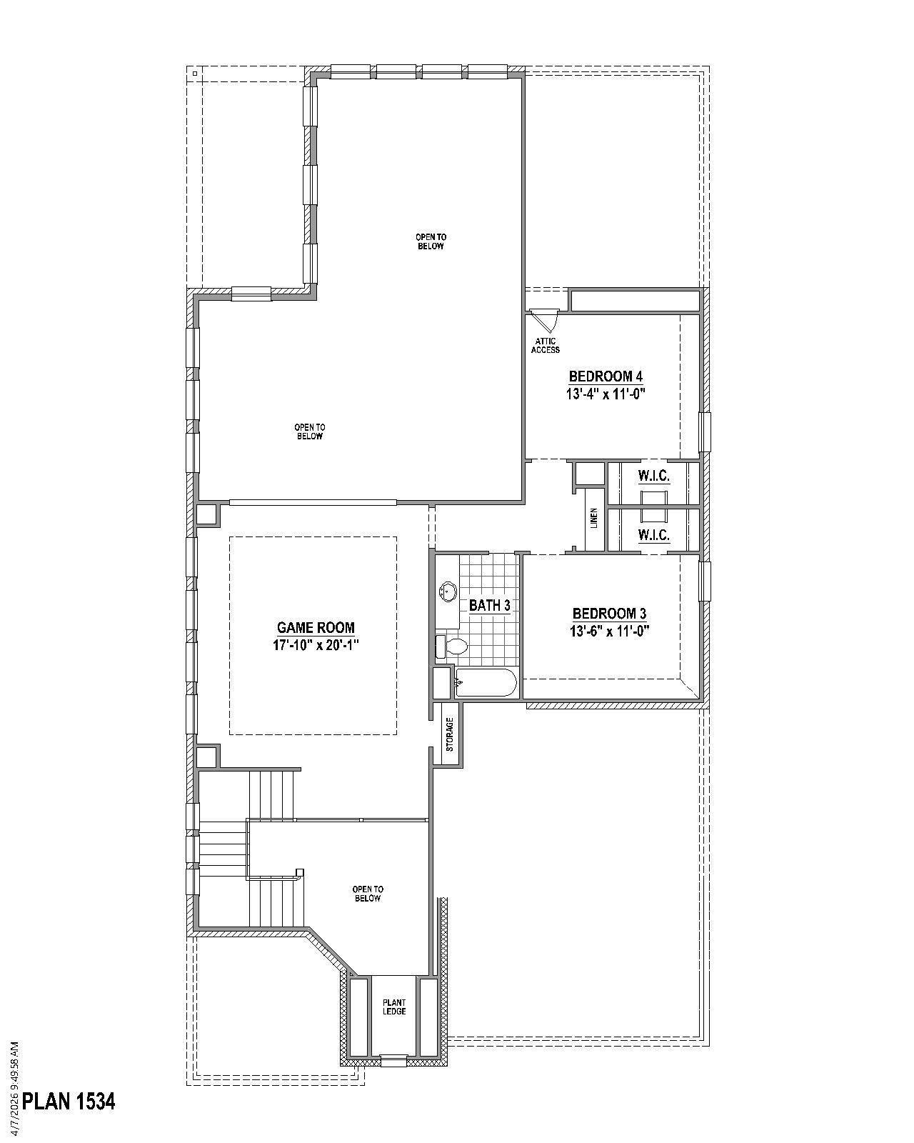 Plan 1534 2nd Floor