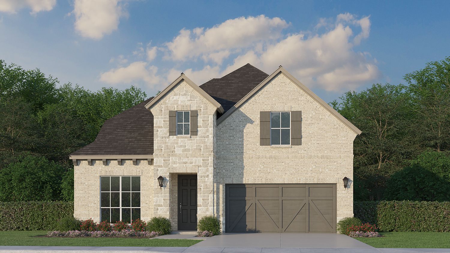 Plan 1155 Elevation B w/ Stone