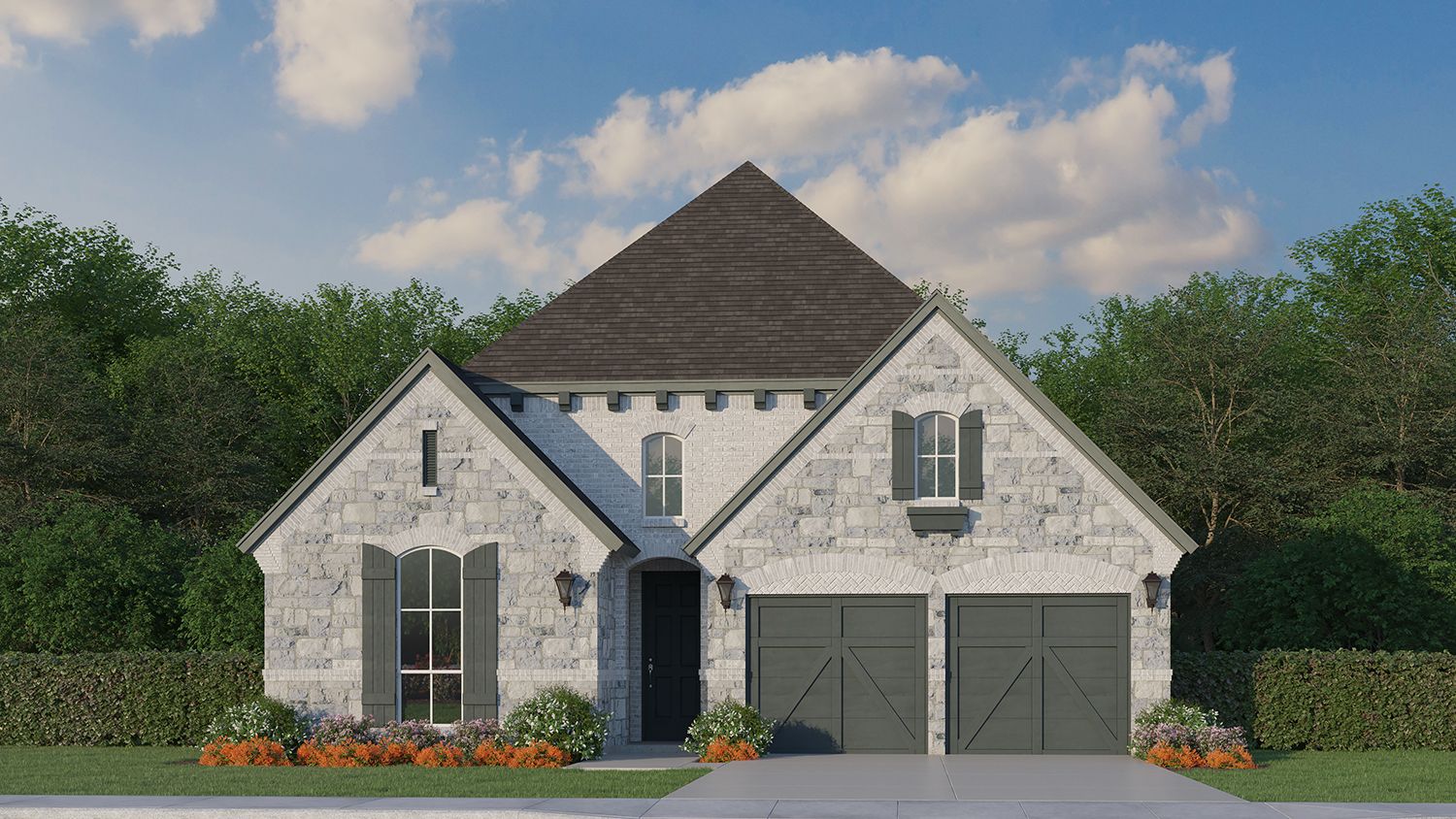 Plan 1134 Elevation C w/ Stone