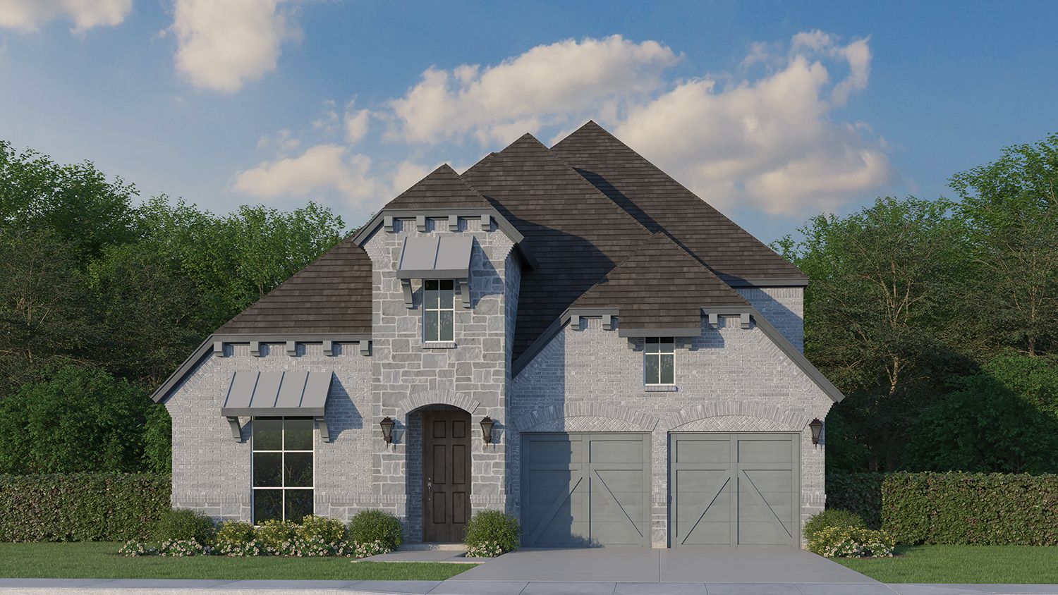 Plan 1138 Elevation B w/ Stone