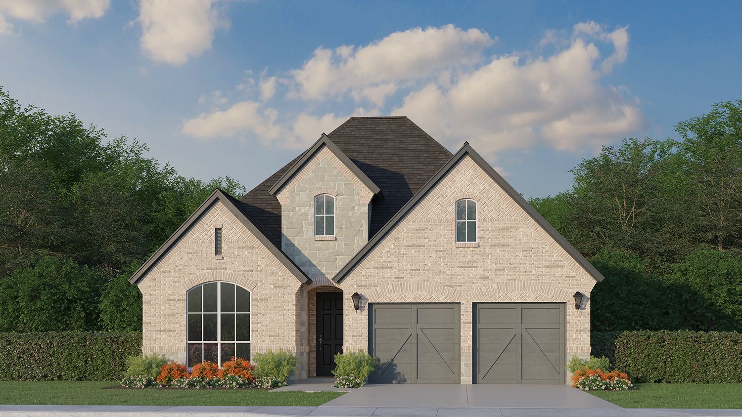Plan 1145 Elevation B w/ Stone