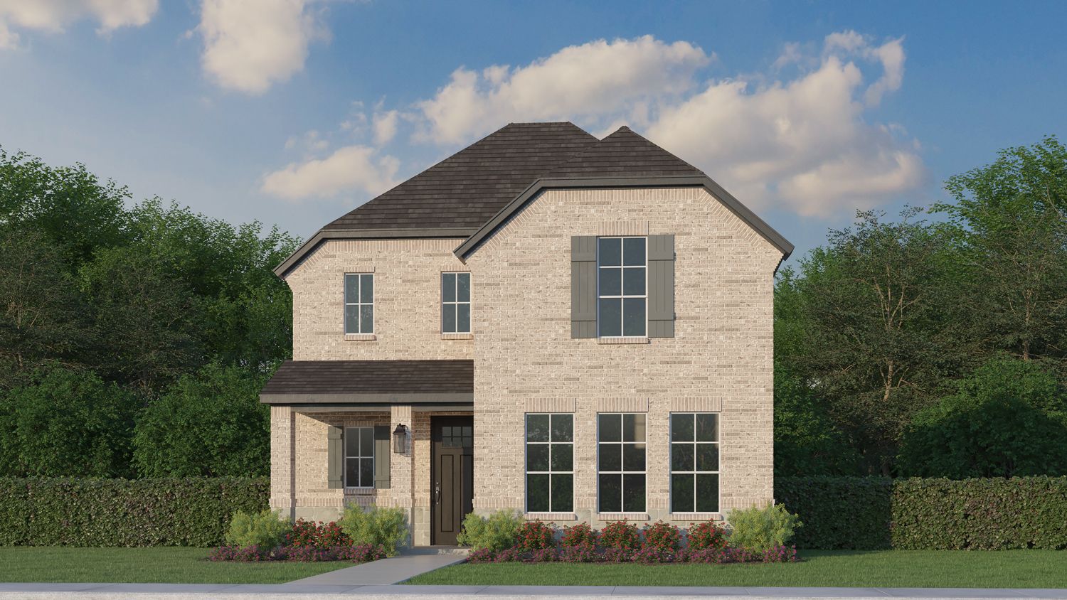 1612 Ramble Elevation E with Stone