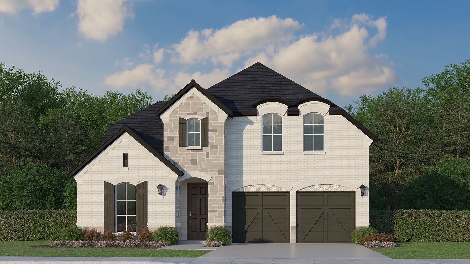 Plan 1155 Elevation D w/ Stone