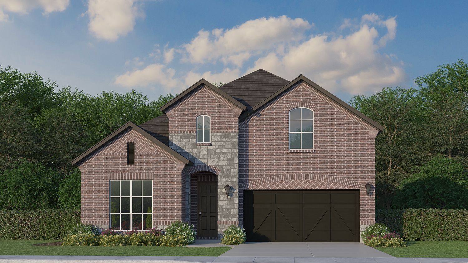 Plan 1136 Elevation A w/ Stone