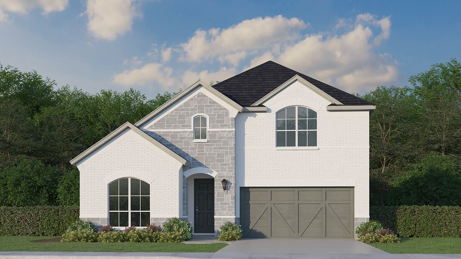 Plan 1136 Elevation B w/ Stone